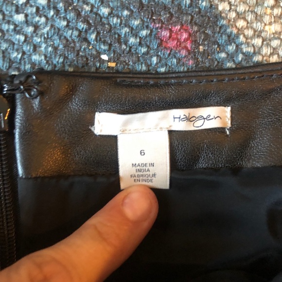 Nordstrom Halogen Asymmetrical Wrap Leather Skirt - Picture 2 of 6